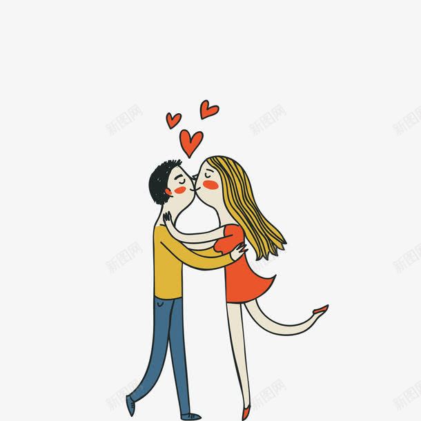 亲吻的情侣png免抠素材_新图网 https://ixintu.com 亲吻 动作 卡通 情侣 手绘 爱心 简图 红色的