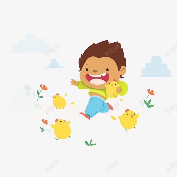 可爱小孩png免抠素材_新图网 https://ixintu.com 人物 卡通 可爱 小鸡 手绘 萌