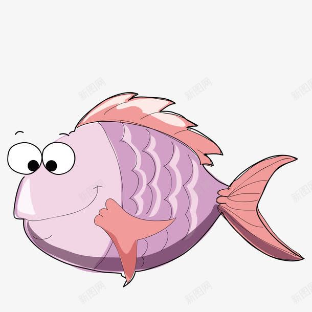 紫色可爱小鱼png免抠素材_新图网 https://ixintu.com 卡通 可爱 小鱼 淡紫 眼睛 紫色 装饰