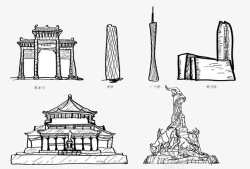 五羊石像广州五羊图标高清图片
