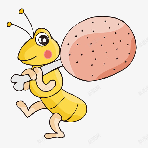 小蚂蚁在扛鸡腿png免抠素材_新图网 https://ixintu.com 动物 爱吃的 蚂蚁 鸡腿