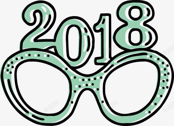绿色2018数字眼镜png免抠素材_新图网 https://ixintu.com 2018 2018眼镜 数字眼镜 眼镜 矢量png 绿色眼镜