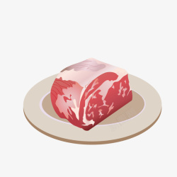 猪瘦肉卡通猪肉元素矢量图高清图片