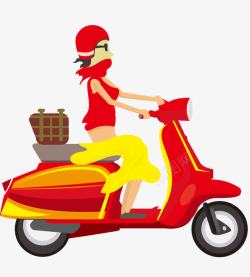 一辆摩托车红色摩托车高清图片