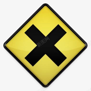 出口黄色道路标志图标图标