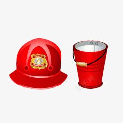 消防帽水桶素材