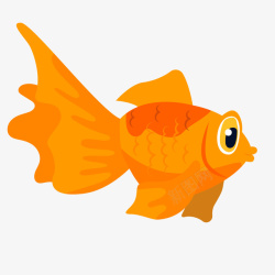 水族馆观赏鱼黄色金鱼手绘卡通鱼类水族素矢量图高清图片