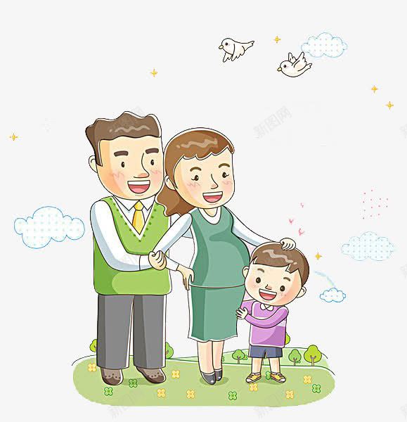 父母和孩子散步png免抠素材_新图网 https://ixintu.com 卡通 孩子 散步 父母