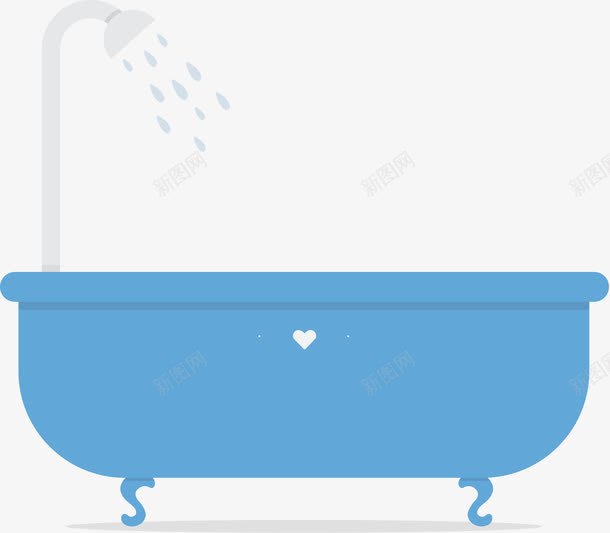 扁平化浴缸png免抠素材_新图网 https://ixintu.com 扁平化 浴室 浴缸