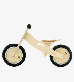 小型便捷儿童自行车原木色两轮儿童车高清图片