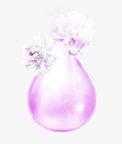 紫色清新花瓶装饰图案素材