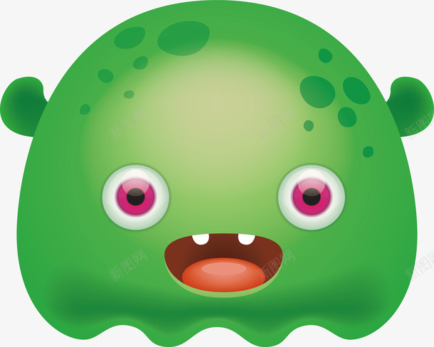 可爱绿色小怪物矢量图ai免抠素材_新图网 https://ixintu.com 卡通 可爱 小怪物设计 怪物 矢量图 绿色 绿色妖怪 绿色怪物