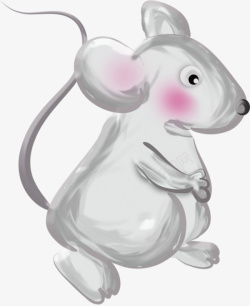 粉色脸蛋手绘老鼠高清图片