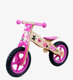 老虎形状儿童两轮车粉色儿童自行车高清图片