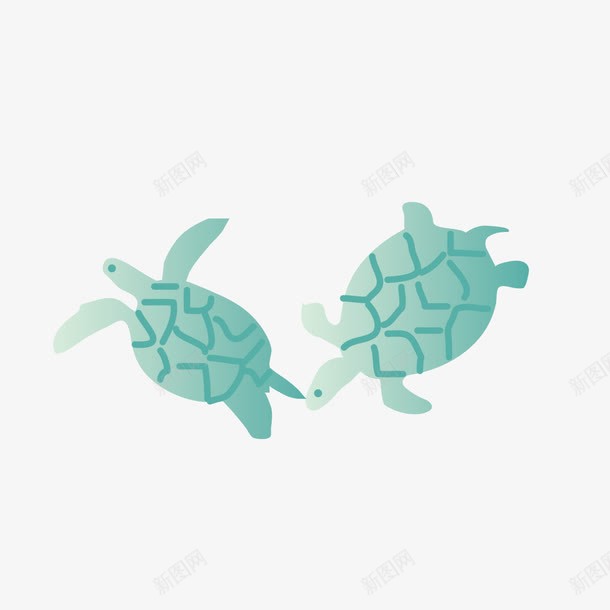两只海龟png免抠素材_新图网 https://ixintu.com 乌龟 动物 卡通乌龟 海龟 绿色