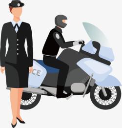 警察摩托车摩托车元素高清图片