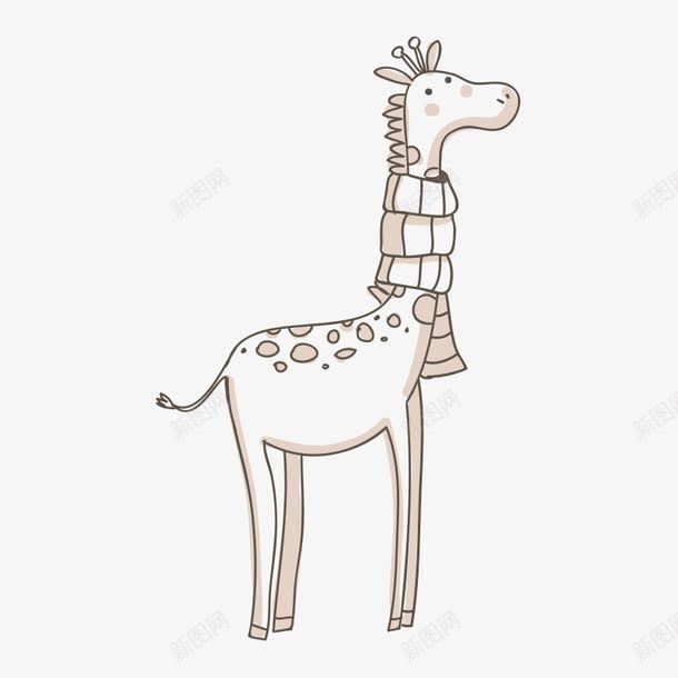卡通动物插画png免抠素材_新图网 https://ixintu.com 动物 卡通 卡通动物 手绘动物 插画 长颈鹿
