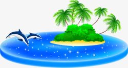 卡通夏季冷饮椰子树高清图片