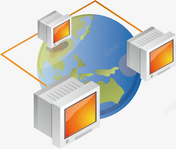 物联网系统png免抠素材_新图网 https://ixintu.com 地球 物联网 电脑