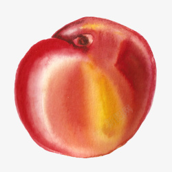 手绘水彩水果桃子素材