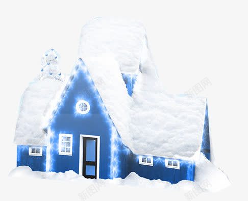 雪下的小屋png免抠素材_新图网 https://ixintu.com 圣诞 小屋 白色 节日 雪