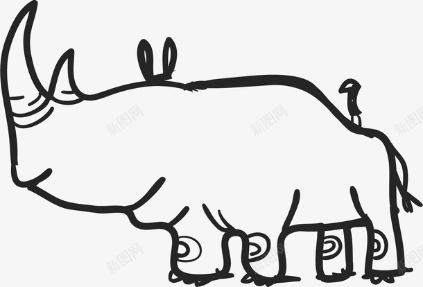 手绘的犀牛图标png_新图网 https://ixintu.com png图形 png装饰 手绘 犀牛 装饰 黑色