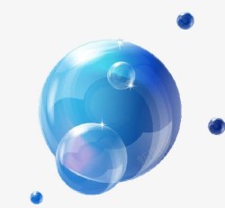 蓝色透明泡泡素材