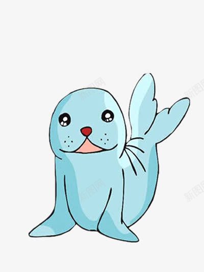 乖巧的海狮png免抠素材_新图网 https://ixintu.com 卡通 可爱 呆萌 海狮表演 蓝色