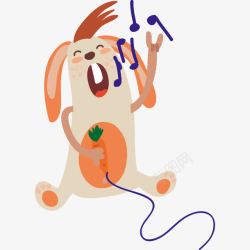 卡通小狗唱歌素材