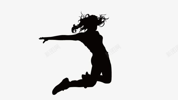 跳跃人物剪影图标png_新图网 https://ixintu.com 女人剪影 矢量剪影 跳跃人物剪影