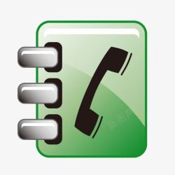 绿色玻璃质感电话本素材