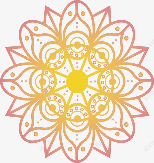 渐变色宗教花纹png免抠素材_新图网 https://ixintu.com 卡通花纹 宗教花纹 曼陀罗 渐变色 矢量png 花纹