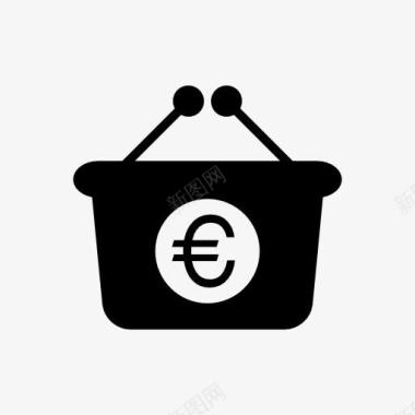 欧元购物篮图标图标