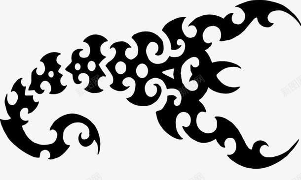 黑色的图腾蝎子元素图标png_新图网 https://ixintu.com 图腾 花纹 蝎子 黑色