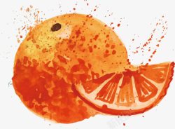 手绘水彩橙子素材