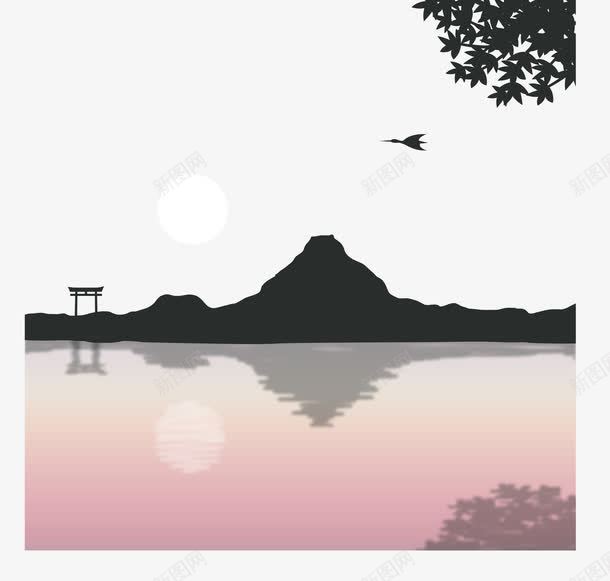 富士山山脉png免抠素材_新图网 https://ixintu.com 富士山 山脉 美丽的富士山 背景 鸟