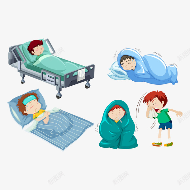 睡觉的孩子png免抠素材_新图网 https://ixintu.com PNG图形 PNG装饰 卡通 孩子 被子 装饰