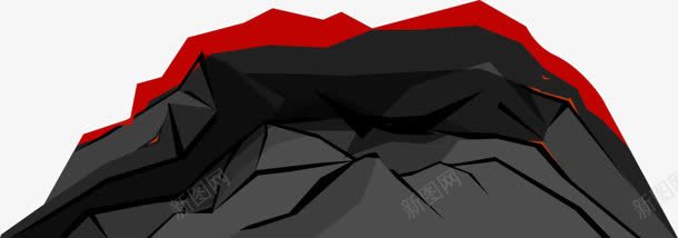 黑色岩石火山卡通背景png免抠素材_新图网 https://ixintu.com 卡通 岩石 火山 背景 黑色