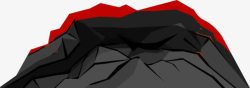 黑色岩石火山卡通背景素材