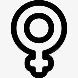 女性标志轮廓图标图标