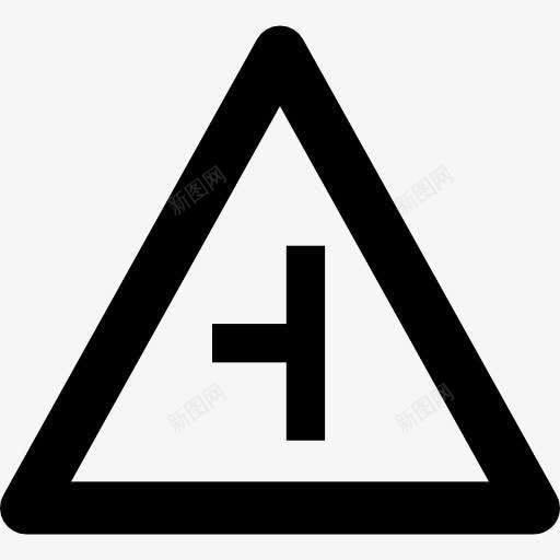 左前方的道路标志图标png_新图网 https://ixintu.com 三角形 交通标志 地图和国旗 流通 线 警告