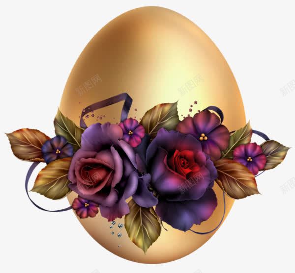 鸡蛋上的花朵png免抠素材_新图网 https://ixintu.com PNG 复活节 花朵 鸡蛋