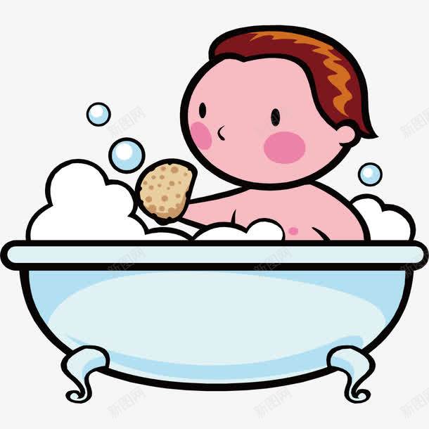 洗澡中的男孩png免抠素材_新图网 https://ixintu.com 洗澡 浴池 浴缸 男孩