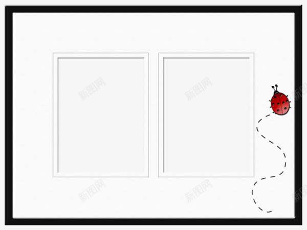 简易黑白边框png免抠素材_新图网 https://ixintu.com 瓢虫 白色边框 简易边框 黑色边缘