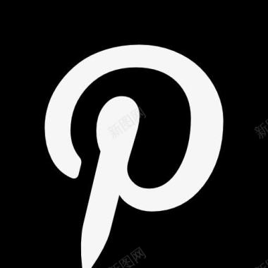 Pinterest的字母标志在广场图标图标