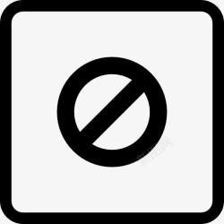 平方的用户界面方形形状的禁止或阻止按钮图标高清图片