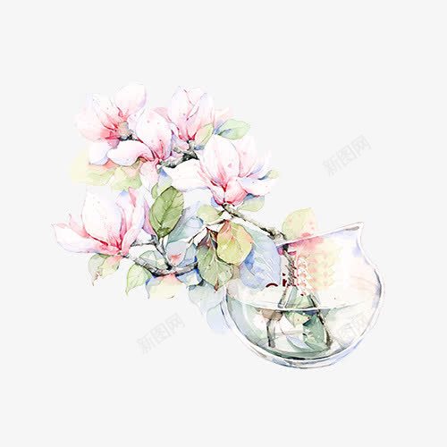花瓶里的花png免抠素材_新图网 https://ixintu.com 树叶 植物 花朵 花瓶 装饰