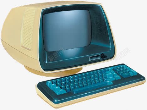 古董式电脑png免抠素材_新图网 https://ixintu.com 显示器 电脑 计算机 键盘
