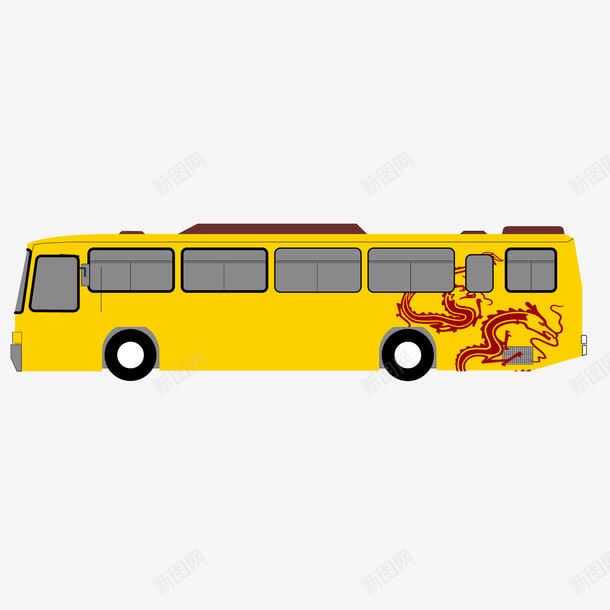 黄色质感大型公交车png免抠素材_新图网 https://ixintu.com 公交车 大型 质感 黄色 黄色质感