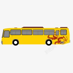 大型公交车图片黄色质感大型公交车高清图片